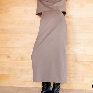 Zara Beige Midi Skirt